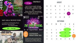 A calendar of events as displayed in the What's on page 